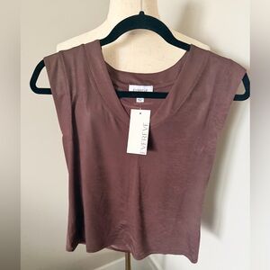 Evereve Chocolate Sleeveless Blouse
